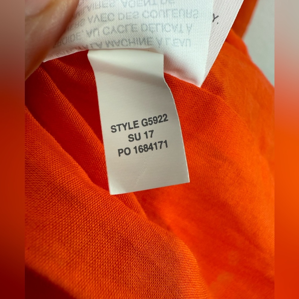J. Crew Women’s Orange Eyelet Ruffle Midi Dress Size 8 Tall Sleeveless Summer - Picture 12 of 12